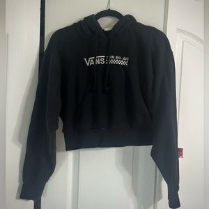 Vans Straight Out Turvy Black Cropped Hoodie Size Small
